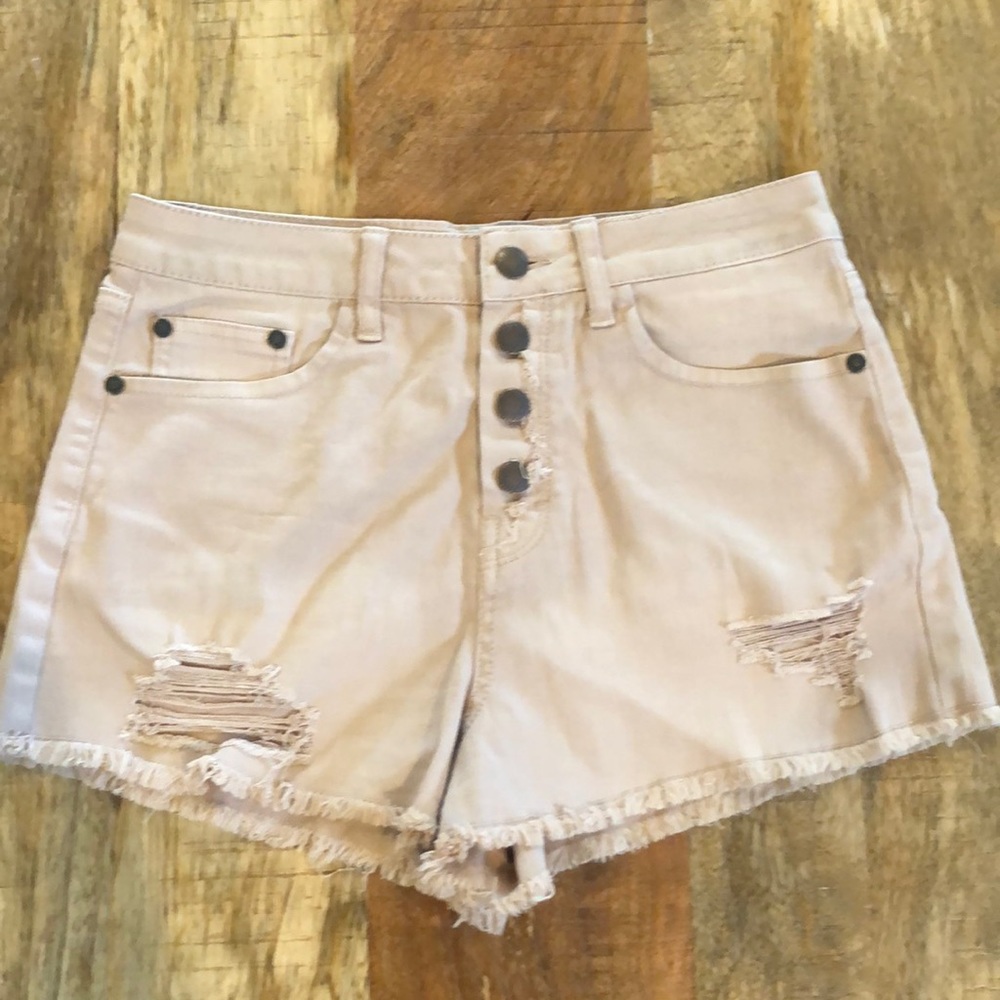 Sun & Shadow distressed dusty pink shorts size 28